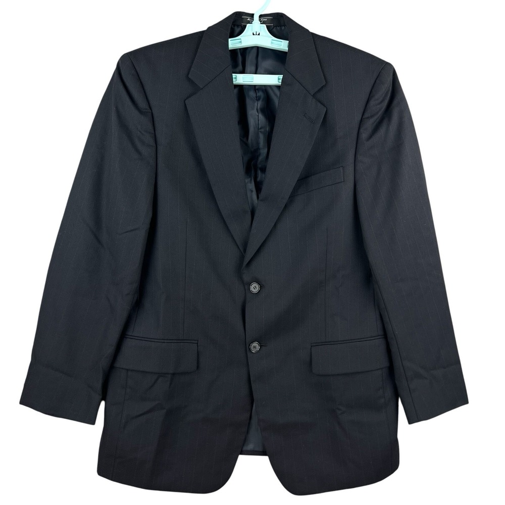 Jeffrey Banks Couture Men's 100% Wool 2 Button Navy Blazer Sport Coat Jacket 40R